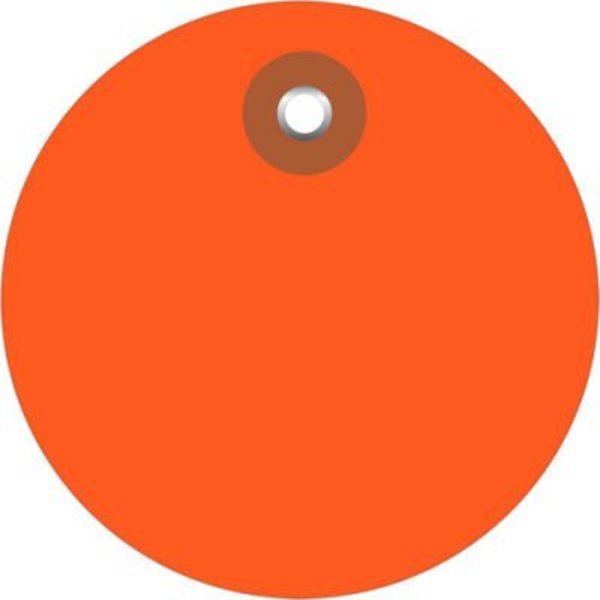 Box Packaging Plastic Circle Tags, 3" Dia., Orange, 100/Pack G26074